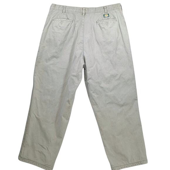 Cabela's Flannel Lined Green Pants Men's 42x30 Tan Chino Regular Fit Winter - Picture 1 of 6